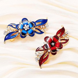 Jovono Wedding Hair Clip Bridal Hair Pins Hair Accessories with Flower Headpieces for Women (Blue)