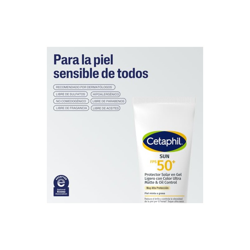 Cetaphil Sun FPS 50+ Gel Ligero Ultra Matte Control Brillo
