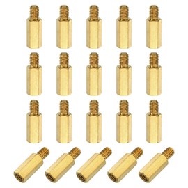 uxcell 20Pcs Male to Female Thread Spacer Screws, M5 x 15mm + 7mm Brass Hex Standoff Screws PCB Motherboard for Drone Quadcopter, Computer and Circuit Board