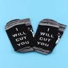 LEVLO Funny Hairdresser Gift Hair Stylist Socks I Will Cut