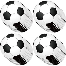 Vuzvuv 60Pcs 6In Paper Soccer Cutouts with 120Pcs Glue Points,Soccer Cut Outs Bulletin Board Decorations for Wall
