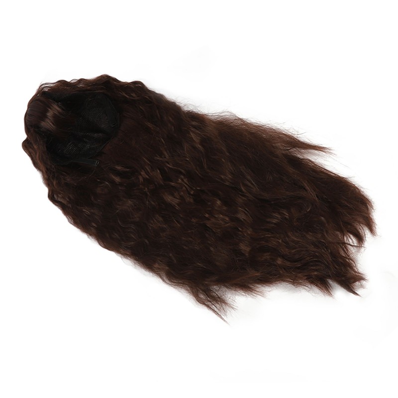 Women Long Brown Wavy Wig Heat Resistant Soft Fluffy Brown