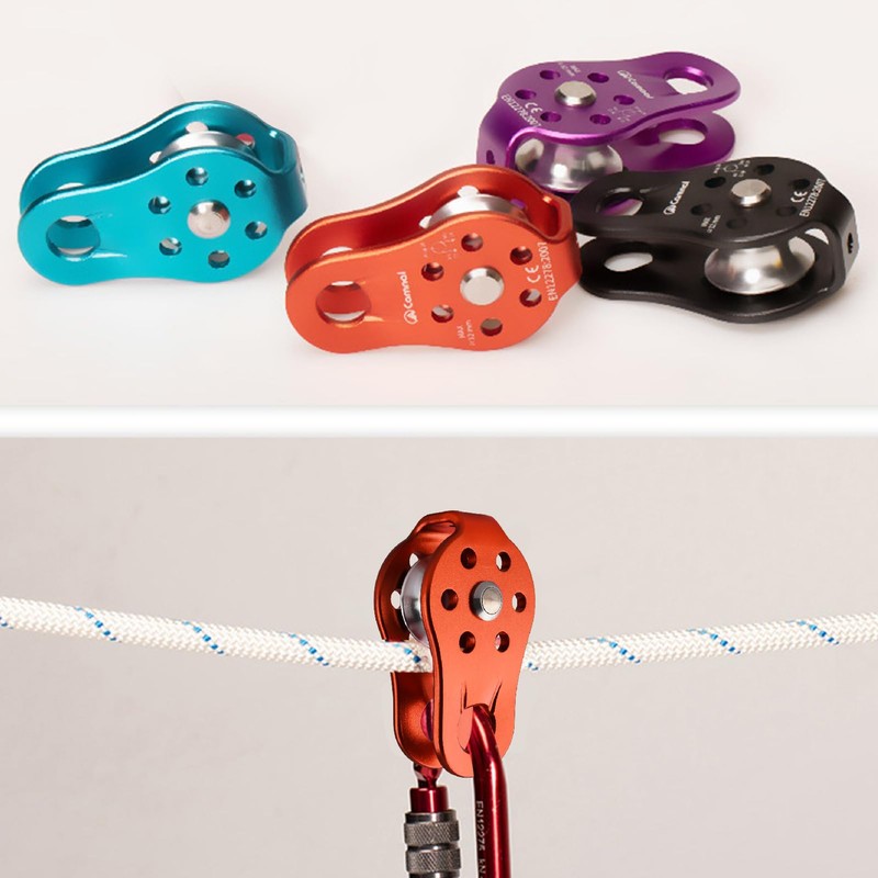 JEELAD 26kN Climbing Pulley Aluminum Alloy Rescue Pulley Single Sheave