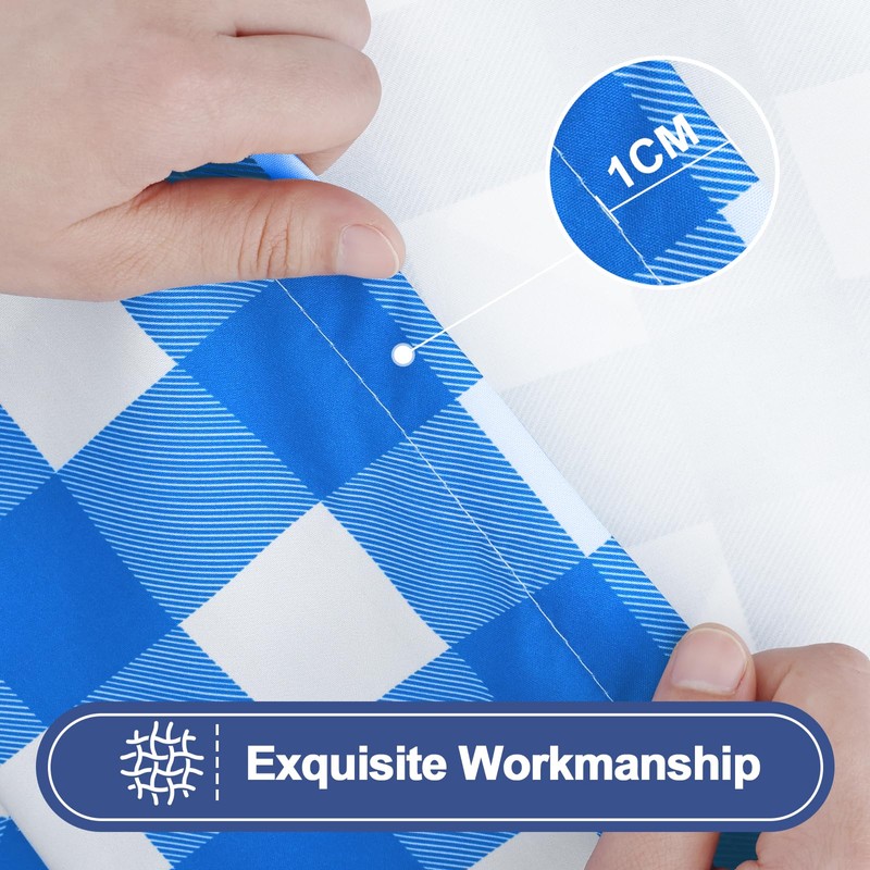 Smiry Picnic Table Cloth 2 Pack, Waterproof Elastic Fitted Tablecloths