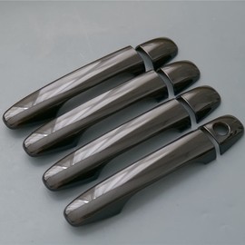 Cubierta para manija de puerta estilo deportivo brillante para Subaru Forester XV Crosstrek Outback Legacy WRX (negro brillante, sin agujeros sin llave)