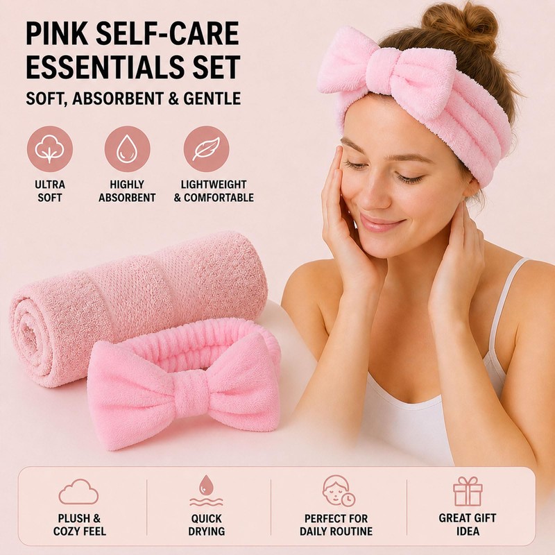 Spa Headband Set - Makeup Headband - Cotton Face Towel