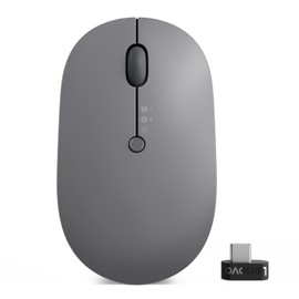 Lenovo 4Y51C21217 Go USB Type-C Wireless Multi-Device Mouse, Black, Wireless Connection, Quiet Design, 5 Buttons, Blue LED, DPI Switching, Wireless Qi Charging, Ambidextrous