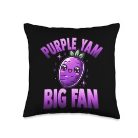 Funny Ube Purple Yam Big Fan Kawaii Pun Lover Cute Ube Throw Pillow