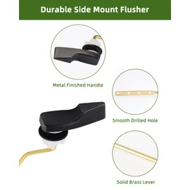ANJOES Universal Side Mount Toilet Handle - 2 Pack Toilet Flusher Lever Replacement Compatible with American Standard/Mansifield, with Flapper Chain, Oil Rubbed Bronze