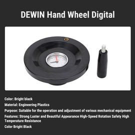 DEWIN Handwheel with Indicator，Digital Handwheel Digital Aluminum Handwheel Round 0 to 9 Dial Hand Wheel with Indicator for Convenient Handle Assembly 16 X 160mm/0.63 x 6.3in (Black)