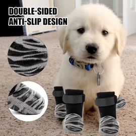 Mayoii 3 Pairs Anti Slip Dog Socks, Dog Socks Paws Stop Licking, Dog Grip Socks Pet Paw Protector, Adjustable Strap Dog Boots Claw Socks Shoes Slippers, for Indoor Outdoor Hardwood Floor Walking (M)