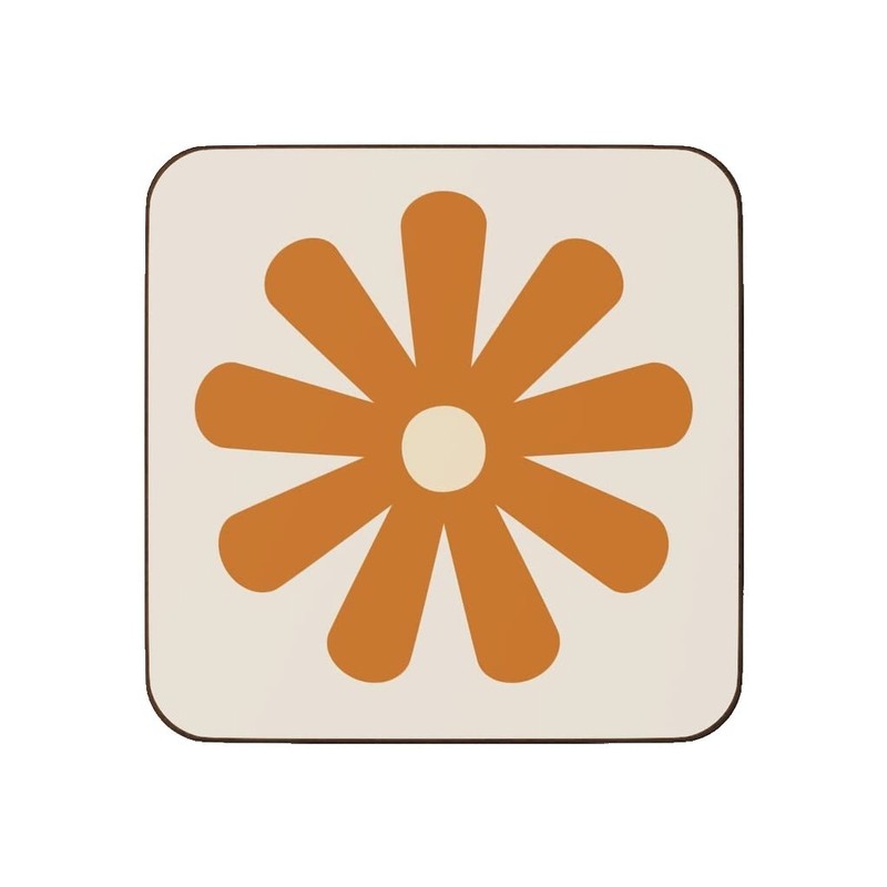 4 Coaster Set 60s 70s Retro Flowers