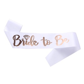 JEKUGOT Bride to Be Sash White Bride Sash Hen Party Sashes Hen Sash Hen Party Decorations Bridal Shower Party Decorations