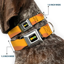Buckle-Down Seatbelt Buckle Dog Collar - CatDog Stretch/CATDOG Logo - 1" Wide - Fits 11-17" Neck - Medium