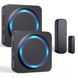 Door Chime, Door Chimes When Door Opens, Door Sensor Door Open Alarm with 600 FT Range, 32 Chimes 5 Adjustable Volume, Door Ringer Alert for Business/Home/Kids When Entering (2Receivers+1Sensor)