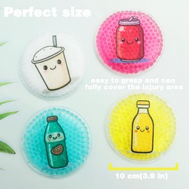 Kids Ice Packs, Boo Boo Ice Packs for Kids, Cartoon Ice Pack, Multiple Color Ice Packs, Reusable Ice Packs, Instant Cooling Relieves Pain (Juice)
