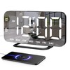 JALL Super Slim LED Digital Alarm Clock, Mirror Surface for