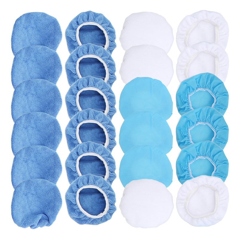 24 Packs Polishing Bonnet 6in/150mm Microfiber Nonwoven Cotton Buffing Pads