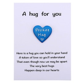 MIXJOY Cute Little Heart Pocket Hug Token & Card Keepsake Thinking of You Miss You Gifts for Family Friends Live Away, Cheer up Comfort Sympathy Deployment