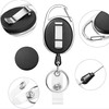 2Pcs Retractable Keyring Retractable Badge Reel Easy Pull Extendable Carabiner