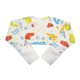 EDENSWEAR Zinc-Infused Flip Mitten Sleeves for Kids with Eczema (Dinosaur, 12 Month)