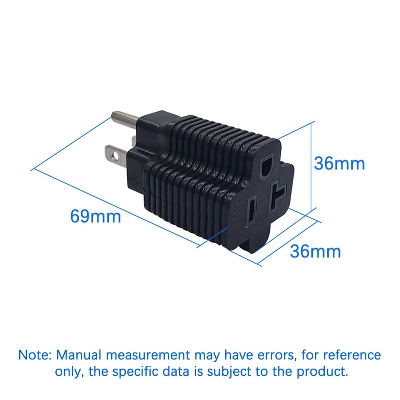 TEWOXIN 5 pcs NEMA 5-15P to 5-20R 3-Prong Adapter