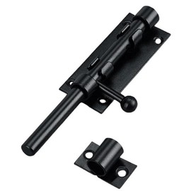 YONGDING Sliding Barrel Bolt Bolt Lock Padlock Gate Latch Bi-Directional Door Lock Safety Lock Anti-theft Indoor Outdoor Garden Barn Bedroom Stainless Steel 4 Inch (Black)