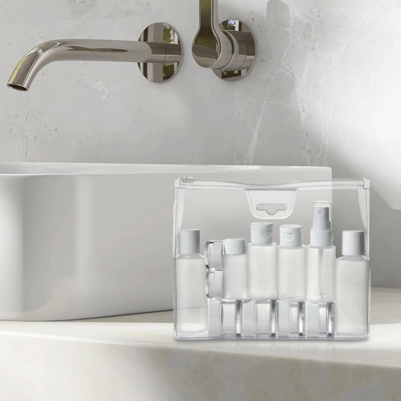 Conair Travel Smart 13 Piece Clear Toiletry Bottle Set with