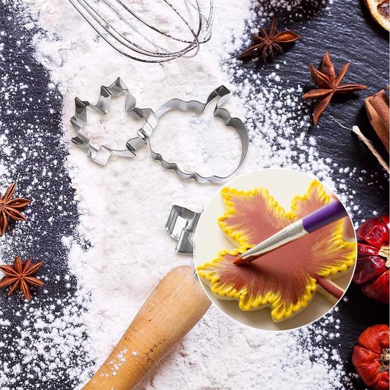 Thanksgiving Cookie Cutters 8PCS Fall Leaves Cookie Cutter Set Turkey,