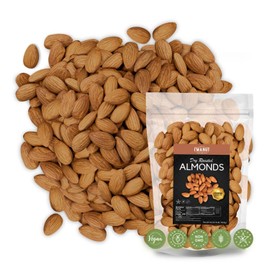 Dry Roasted Almonds Unsalted 48 oz (3 lbs) Batch Tested Gluten & Peanut Free | No Oil | Whole | No PPO | Non-GMO | No Herbicide | Healthy Protein Boost | Premium Quality | Try the difference!!