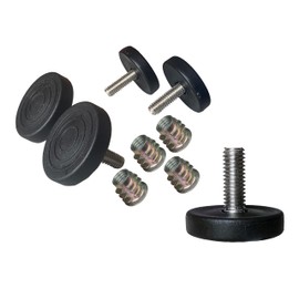 SINGTAN 1.5" Base Furniture Levelers #304 Stainless Steel, 5/16"-18 Bolt with Screw-in nut- Pack of 4 | Heavy Duty Adjusting Foot | 1" Adjustable Furniture Legs,Table Levelers. Low Profile