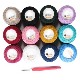 golo Crochet Thread Balls Colourful Crochet Yarn 12 Balls 10g Yarn for Hand Knittting Coloured Cotton Yarn