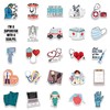 100pcs Doctor Nurse Stickers,Medical Equipment Stickers Healthcare Decals Vinyl Waterproof