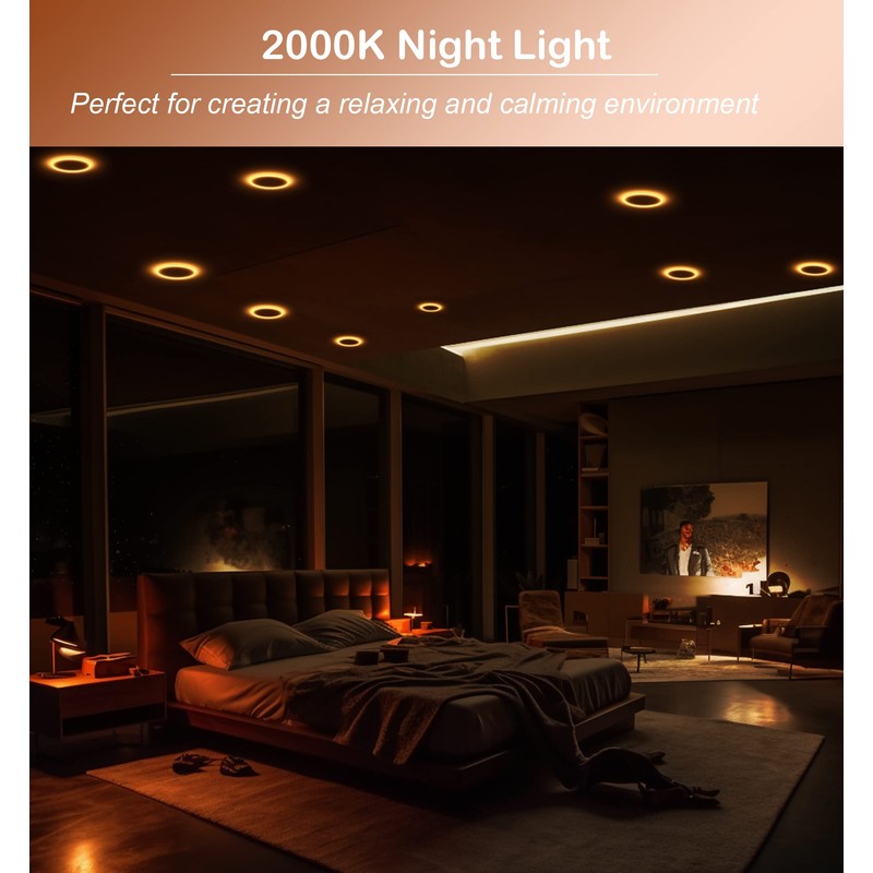 CLOUDY BAY [6 Pack] 8 Inch 5CCT LED Recessed Ceiling