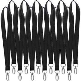 Pack of 12 Badge Lanyards, Lanyard Black Long, Neck Strap Lanyard, Polyester Lanyard with Swivel Clasp, Lanyard for Hanging, Neck Strap Lanyards for Keys, Office ID Card