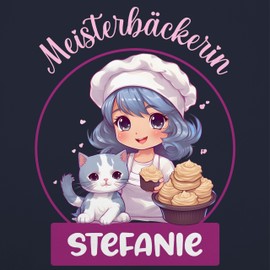 Geschenk mit Namen personalisiert by Shirtracer - Apron - Baking Apron Women - Meisterbäckerin mit Name, 9 navy blue