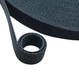 KLEBERINO Velcro Tape on Both Sides, Velcro Cable Ties, High Locking Force, Double-Sided Velcro Tape for Fixing, Bundling (Black, 10 mm x 6 m)