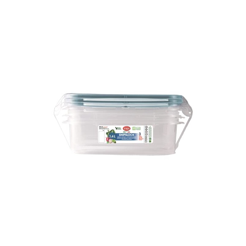 Snips SnipsLock Rectangular Meal Prep Boxes for Food Storage, 1.40