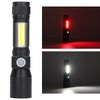 LED Flashlight Rechargeable Torch LED Pocket Flashlight with COB Light