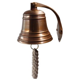 4" Solid Antique Brass Bell Quality Marine Wall Mounted Ship Hanging Bell Perfect for Dinner, Indoor, Outdoor, School, Bar, Reception, Last Order & Church by The Metal Magician