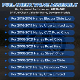 JERBOR EFI Fuel Check Valve Part for 2014-2021 Harley Davidson CVO Ultra Limited 2008-2021Harley Road Glide Road King Street Glide Electra Glide, Durable Gas Tank Fuel Line Hose for Ultra Limited Low