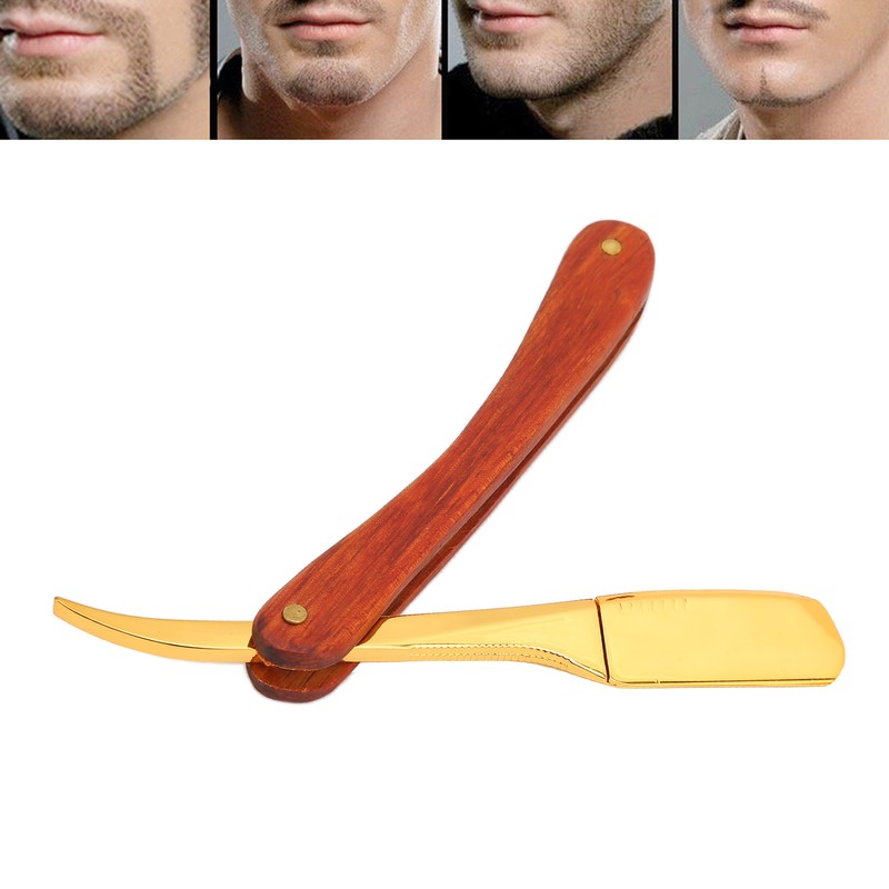 Old Style Straight Razor Rosewood Handle Straight Edge Barber Razor