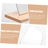 PACKOVE Irregular Acrylic Desktop Vanity Mirror with Wooden Base Frameless
