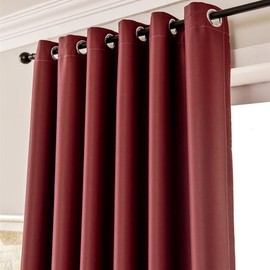 AiFish Doorway Panel Room Divider Solid Blackout Curtains 78 Inch Grommet Drapes Room Darkening Thermal Insulated Energy Efficient Window Treatment for Bay Window 1 Panel W39 x L78 Inch Burgundy