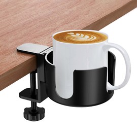 SAVOSWEET Creative Office Cup Holder Made of Aluminium Alloy Materials, Adjustable Desk Bottle Holder, Cup Holder, Drink Holder Clip for Water, Drinks, Coffee Cup