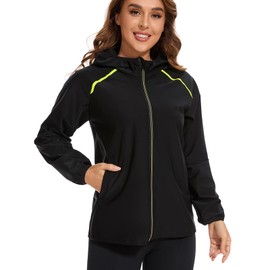 NINGMI Rain Jacket for Women Waterproof Raincoat with Pocket Outdoor Windbreaker with Hook