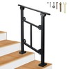 Upgrade 2 Steps Black Handrail & Indoor Stair Railing Kit,