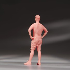 SOUFORCE 1/24 Scale Scene Props Figure Man with Shorts Akimbo Position Miniature Action Figure Unpainted Model