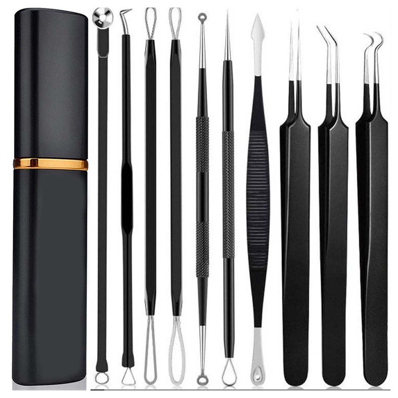 10pcs Pimples Needles Carbon Steel Portable Blackheads Removal Multifunctional Face