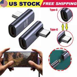 Universal 90 Degree USB-C Male to USB-C Female Adapter Data Right Angled Converter 10GPS - 2 PCS